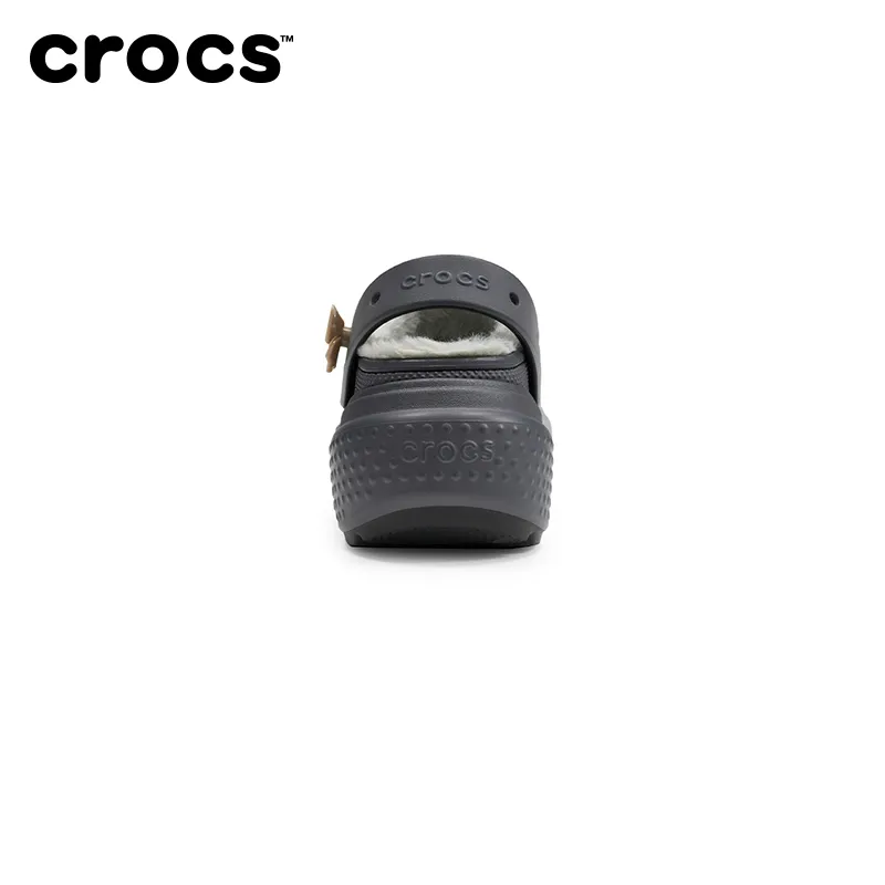 lost in echo x Crocs雪屋珍珠暖棉绒绒洞洞鞋